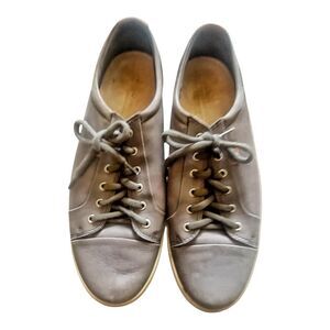 Men's Ecco Gray Nubuck Leather Casual Snakers Shoes Size 13